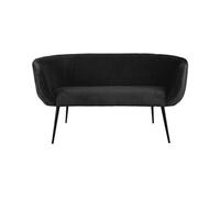 Leitmotiv - Canapé en velours Majestic - 2 Places - Noir noir G
