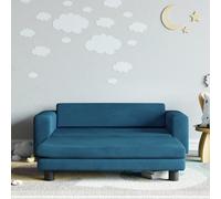 Canapé enfant avec pouf bleu 100x50x30 cm velours