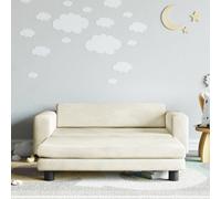 Canapé enfant avec pouf Crème 100x50x30 cm Velours
