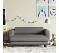 Canapé enfant avec pouf Gris 100x50x30 cm Similicuir