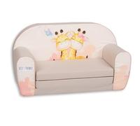 Canapé Enfant Convertible en Mousse - Canapé Lit Pliable 2 Places - Fauteuil Enfant/Chauffeuse pour Chambre, Salon ou Coin Lecture (Meilleurs Amis)