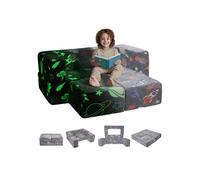 VEVOR Canapé enfant convertible ludique, 4 pcs, fauteuil pour enfants en tissu phosphorescent avec housse amovible, pour bébé à faire soi-même, meubles de salle de jeux pour tout-petits lisant, gris