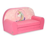Canapé enfant - FORTISLINE - Licorne rose - Convertible lit - Microfibre facile à entretenir
