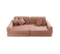 Canapé enfant MeowBaby® Aesthetic en velours côtelé Premium, rose poudré