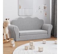 Canapé Enfants 2 Places Siège Gris Clair avec Étoiles Peluche Douce vidaXL