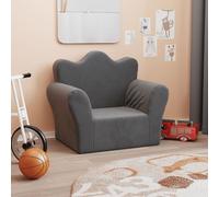 Canapé Enfants 2 Places Siège Gris Clair avec Étoiles Peluche Douce vidaXL