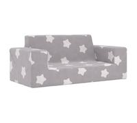 Canapé Enfants 2 Places - vidaXL - Gris Clair - Peluche Douce - Étoiles