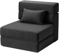 Canapé Et Fauteuil Pliants 4 en 1 - Fauteuil Lit Convertible avec Coussins, comme Canapé Ou Lit d'Appoint, Fauteuil en Lin pour Le Salon,183x71x15 cm