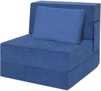 Canapé Et Fauteuil Pliants 4 en 1 - Fauteuil Lit Convertible avec Coussins, comme Canapé Ou Lit d'Appoint, Fauteuil en Lin pour Le Salon,183x71x15 cm