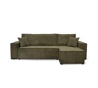 Canapé Farah d'angle Convertible et réversible 4 Places en Velours côtelé