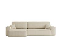 Canapé Farah d'angle Max réversible et Convertible 5 Places en Tissu Bouclette