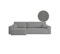 LOUNGITUDE Canapé Farah d'angle Max réversible et Convertible 5 Places en Tissu Bouclette