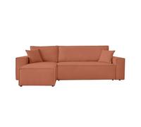 Canapé Farah d'angle réversible et Convertible 4 Places en Tissu Bouclette