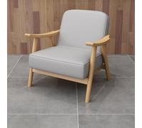 Canapé-Fauteuil Confortable, Tables de Salle à Manger, chaises et Ensembles de canapés, Pieds en Bois Massif et revêtement en Cuir, idéal for Les cafés, Les boutiques(Gray,70 * 70 * 76cm)