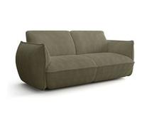 Canapé fixe - 3 places - SOFFIO - Tissu Vert - 220 x 98 x 83 cm