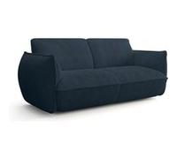 Canapé fixe - 3 places - SOFFIO - Tissu Bleu - 220 x 98 x 83 cm