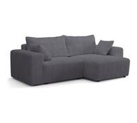 Canapé fixe d'angle réversible - 4 places - BOGOTA - Tissu Gris anthracite - 227 x 138 x 86 cm