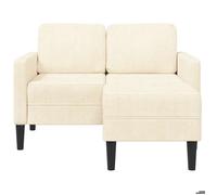 CANAPÉ FIXE 2 Adultes/enfants - SHIELDPRO® - Canapé Charge maximal: 180 kg - 2 PLACES - avec méridienne en L crème 125 cm lin 148978