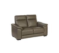 Canapé Fixe 2 Places en cuir taupe foncé - STANLEY -