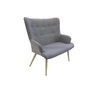 HELICIA - Canapé Fixe 2 Places Tissu Gris -