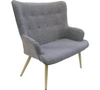 HELICIA - Canapé Fixe 2 Places Tissu Gris -