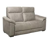 STANLEY - Canapé Fixe 2 Places Tissu Peau de Pêche Taupe - Altobuy Gris