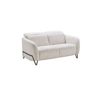 AltoBuy AMSTEN - Canapé Fixe 2 Places Tissu Polyester Beige avec têtières inclinables manuelles