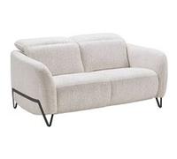 Canapé fixe 2 places tissu polyester beige avec têtières inclinables manuelles - AMSTEN - ALTOBUY Beige G