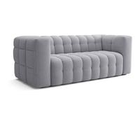 Canapé fixe - 3 places - CHESTER - Tissu Gris clair - 212 x 105 x 76 cm