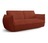 Canapé fixe - 3 places - SOFFIO - Tissu Terracotta - 220 x 98 x 83 cm