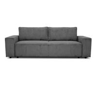 Canapé fixe 4 places - JOSH - Velours cotelé anthracite - 241 x 86 x 88 cm