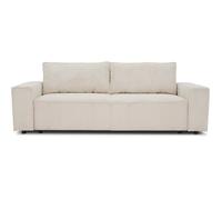 Canapé fixe 4 places - JOSH - Velours cotelé perle - 241 x 86 x 88 cm