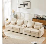 canapé fixe-design minimaliste-beige,lin,290×83×88cm-HAUSS SPOLE