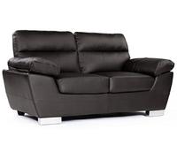 Canapé Fixe en Cuir Reconstitué et PVC Dallas, 2 Places, 169cm x 88cm x 90cm, Chocolat