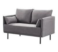 Canapé fixe tissu "rudy" - 132 x 78 x 88 cm - 2 places - gris foncé Gris G