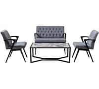 Canapé Garniture Loft Meubles Chancellerie Salle d'attente Siège Groupe Table Chaises Set 4pcs.