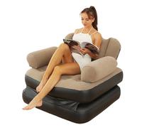 Canapé gonflable : canapé d'air multifonction 5-en-1, inclinable et pliable, chaise longue en L, chaise longue d'extérieur et d'intérieur, lit explosif convertible, matelas gonflable qui économise de