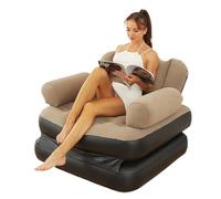 Canapé gonflable - Canapé gonflable floqué de qualité supérieure, lit et canapé gonflables 2 en 1 | PVC imperméable durable, pas besoin de pompe, siège portable d'intérieur et d'extérieur pour voyage