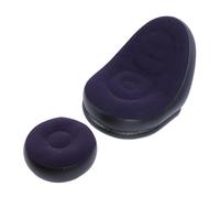 Canapé Gonflable, élégant, Simple, Doux et floqué, Chaise Longue Gonflable Portable avec Repose-Pieds pour Salon, Voyage, Camping, Pique-Nique (Bleu foncé)