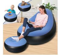 Canapé Gonflable Et Repose-Pieds, Fauteuil Gonflable Exterieur Et Pouf Gonflable Exterieur, Convient pour L'Intér CANAPE GONFLABLE