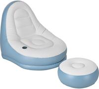Canapé gonflable Outsunny, Fauteuil gonflable avec repose-pieds, porte-gobelet