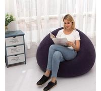 Canapé gonflable pour intérieur et extérieur, avec motif à pois, tissu doux en peluche - Idéal pour jouer aux jeux vidéos, se détendre, le camping, le jardin - Pour adultes et enfants