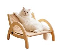 Canapé griffoir en bois pour chat, 43,1 x 27,6 cm, chaise longue avec construction réglable, tapis de broyage en sisal, canapé pour animal domestique avec style moderne, protection contre les griffes