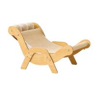 Canapé Griffoir pour Chat Fauteuil Bois Courbé Chaise Longue Ergonomique avec Supports Latéraux Surélevés Surface, Style to 3