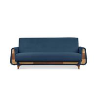 Canapé GUSTAVO II convertible 3pl en Velours Côtelé, Pet Friendly, Bleu marine