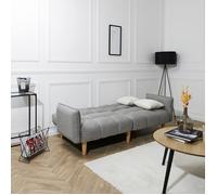 Calicosy Canapé convertible Dream – Gris, en bois et tissu – L195 x P91 x H83 cm