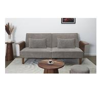 Canapé - Home Deco Factory - Scott - Convertible - Côtelé - Gris Et Marron