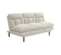 Canapé inclinable 3 places convertible clic-clac en tissu beige PALOBU