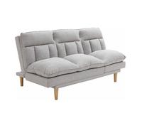 Canapé inclinable 3 places convertible clic-clac en tissu gris clair PALOBU