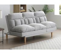 Canapé inclinable 3 places convertible clic-clac en tissu gris clair PALOBU